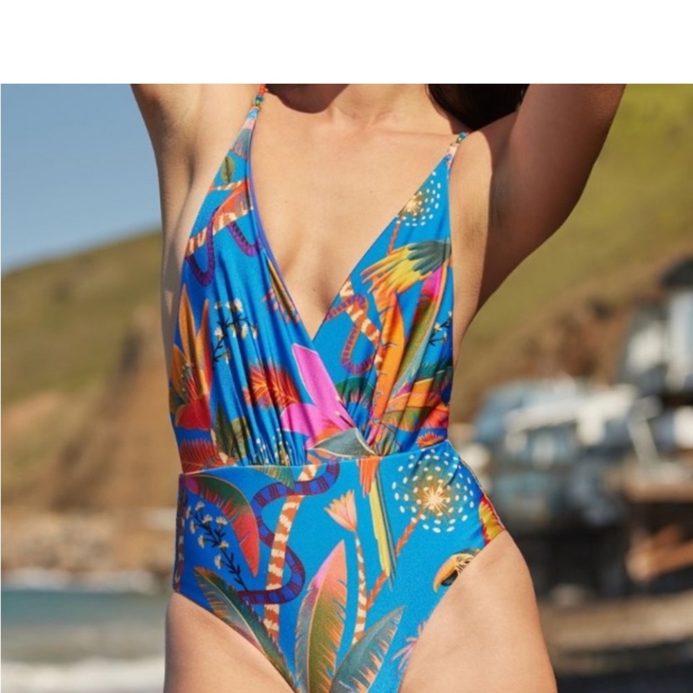 New FARM Rio Macaw Party One Piece Swimsuit - Picture 2 of 7
